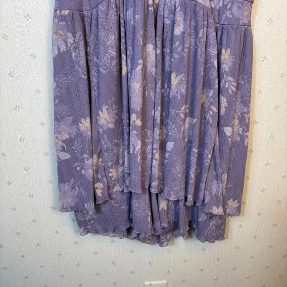 Torrid Double Flutter Sleeve Romper size 4X Floral Gauze Knit Whimsical Spring - Picture 8 of 13